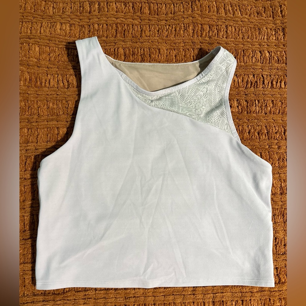 Athleta Lavender Conscious Lace Crop Top - M